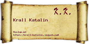 Krall Katalin névjegykártya